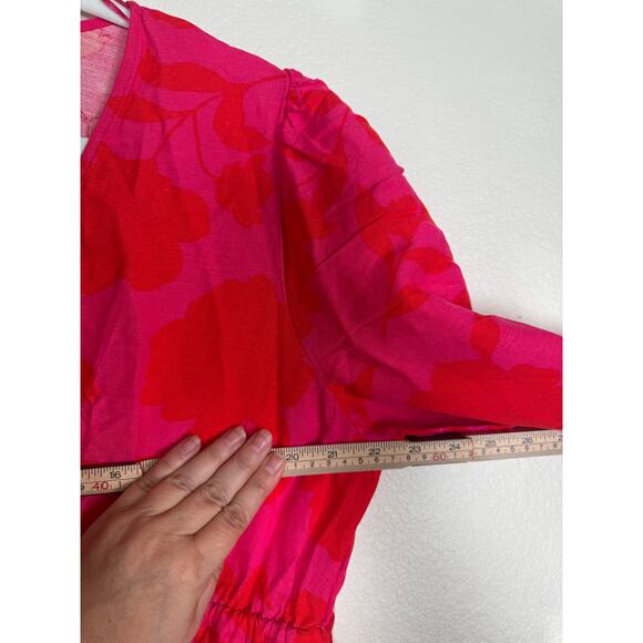 NWT Kate Spade for Target Pink Floral Midi Dress Women’s XL Statement Colorful - Picture 3 of 12